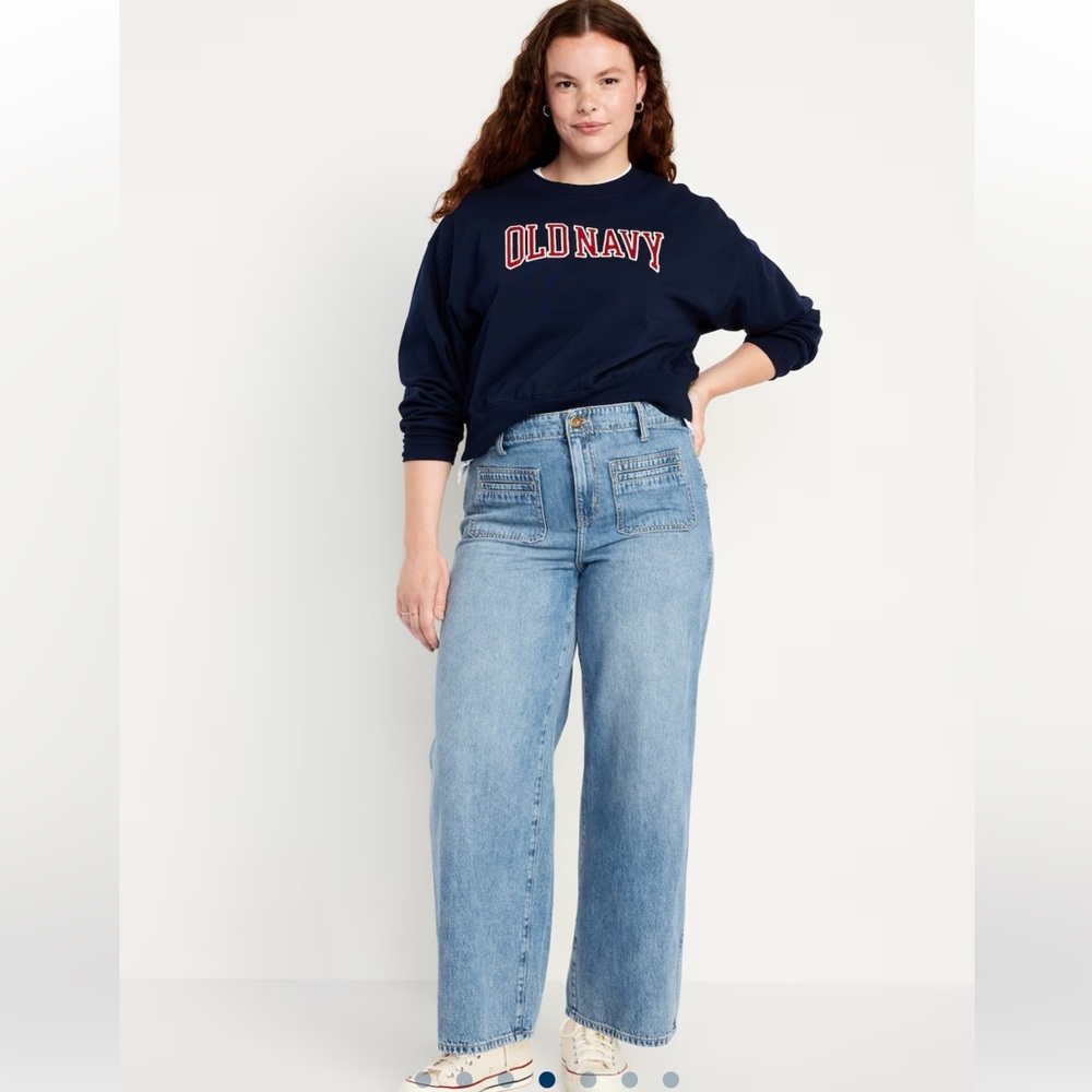Wide Leg High Rise Trouser Denim